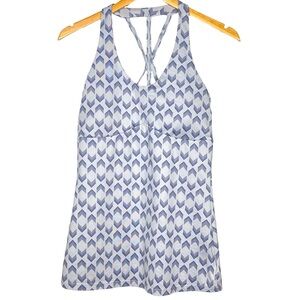 MEC Women’s Body Fit Tank Blue & White Pattern S